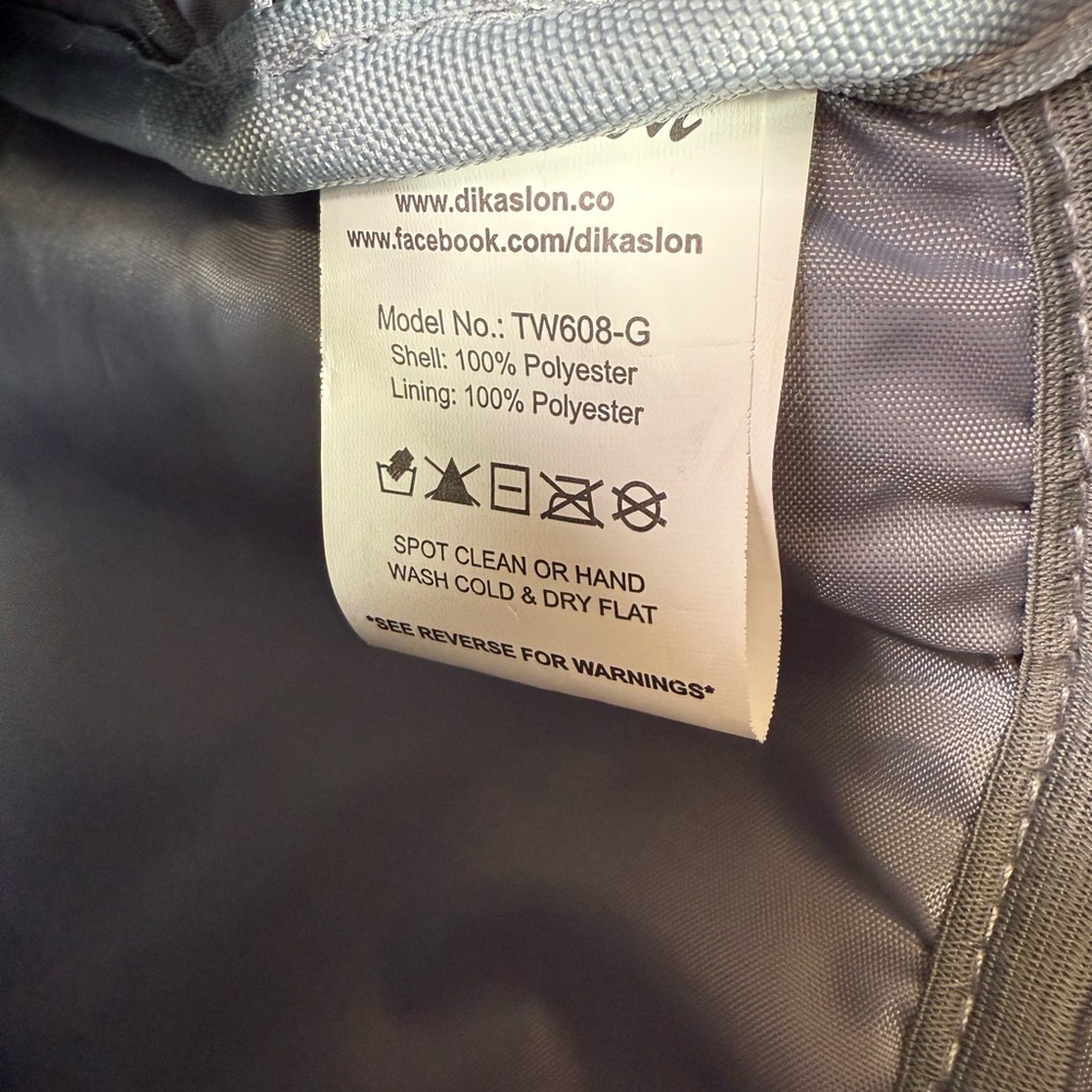 Dikaslon Chic Quilted Gray Backpack Diaper Bag with Tan Accents - Picture 13 of 13